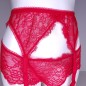 Crimson Elegance: Red Sissy Garter Belt for Men. Mesh Lace Sissy Lingerie for Men.