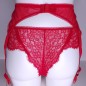 Crimson Elegance: Red Sissy Garter Belt for Men. Mesh Lace Sissy Lingerie for Men.