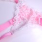 NeonLace Allure: Pink Sissy Garter Belt. Lace Sissy Lingerie for Men. Crossdresser Matching Lingerie.