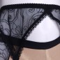 Golden Twilight Fantasy: Black Sissy Garter Belt. Golden Smooth Sissy Lingerie for Men. Crossdresser Matching Lingerie.