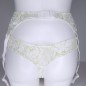 Lime Elegance: Sissy Garter Belt Green White Lace. Man Lingerie. Crossdressing.