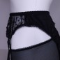 Lace Luxe: Black Sissy Garter Belt Mesh Polka Dot. Sissy Lingerie for Men. Crossdresser Matching Lingerie.