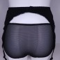 Lace Luxe: Black Sissy Garter Belt Mesh Polka Dot. Sissy Lingerie for Men. Crossdresser Matching Lingerie.