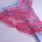 Satin Blossom: Blue and Pink Lace Sissy Garter Belt for Men. Sissy Lingerie for Men. Crossdresser Matching Lingerie.