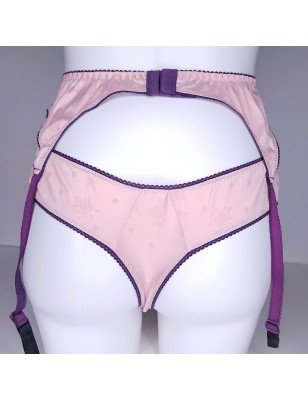 All-Satin: Pink Garter Belt Men. Sissy Lingerie Sets. Plus Size Sissy Crossdressing Lingerie.