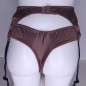 Terra Comfort: Beige Satin Unisex Garter Belt