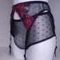 Floral Temptation: Pink Roses Sheer Garter Belt