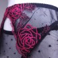 Floral Temptation: Pink Roses Sheer Garter Belt