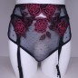 Floral Temptation: Pink Roses Sheer Garter Belt