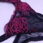 Floral Temptation: Pink Roses Sheer Garter Belt