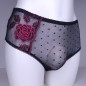 Floral Temptation: Black Mesh Thong, Bikini or Brief with Pink Roses for Men