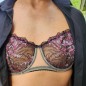 Velvet Petal: AA Cup Sissy Lingerie Bra Purple Black