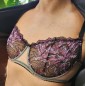 Velvet Petal: AA Cup Sissy Lingerie Bra Purple Black