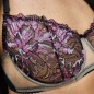 Velvet Petal: AA Cup Sissy Lingerie Bra Purple Black