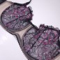 Velvet Petal: AA Cup Sissy Lingerie Bra Purple Black