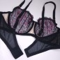 Velvet Petal: AA Cup Sissy Lingerie Bra Purple Black