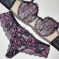 Velvet Petal: AA Cup Sissy Lingerie Bra Purple Black