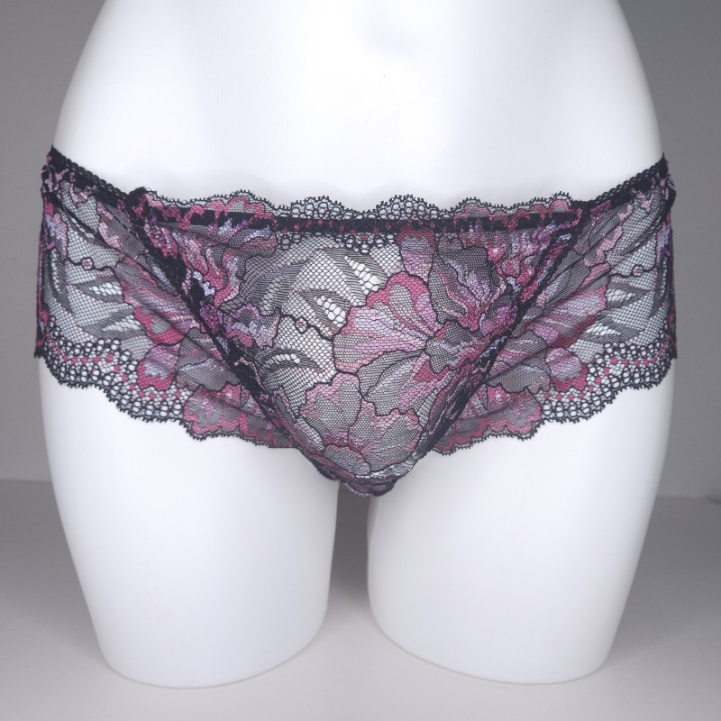 Velvet Petal: Purple Silk Sissy Lace Panties