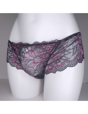 Velvet Petal: Purple Silk Sissy Lace Panties