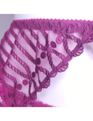 Lustrous Dots: Purple Unisex Garter Belt