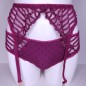 Lustrous Dots: Purple Unisex Garter Belt