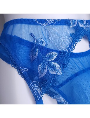 Ocean Silk: Blue Sheer Sissy Garter Belt