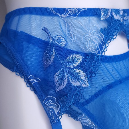 Ocean Silk: Blue Sheer Sissy Garter Belt