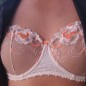 Apricot Sunset: Luxury Pink Lace Underwire Bra for Men