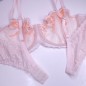 Apricot Sunset: Luxury Pink Lace Underwire Bra for Men