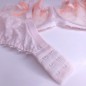 Apricot Sunset: Luxury Pink Lace Underwire Bra for Men