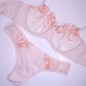 Apricot Sunset: Luxury Pink Lace Underwire Bra for Men