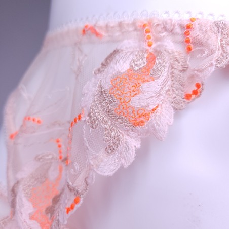 Apricot Sunset: Pink & Orange Lace Garter Belt