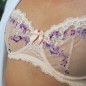 Apricot Euphoria: Soft Lace Underwire Balconette Bra for Men