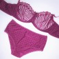 Lustrous Dots: Silky Mesh Polka Dot Purple Bra for Men