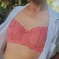 Peach Bliss: Male Bra Silky Soft Mesh Lace