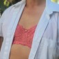 Peach Bliss: Male Bra Silky Soft Mesh Lace