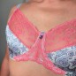 Satin Blossom: Men's AA Cup Bra with Soft Pink Lace