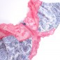 Satin Blossom: Men's AA Cup Bra with Soft Pink Lace