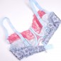 Satin Blossom: Men's AA Cup Bra with Soft Pink Lace