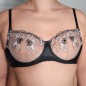 Noir Allure: Embroidered Black Sheer Sissy Bra for Men