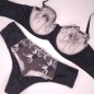 Noir Allure: Satin & Mesh Men's Panties