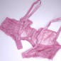 Lilac Elegance: Satin & Lace Underwire Bra for Men