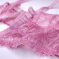 Lilac Elegance: Satin & Lace Underwire Bra for Men