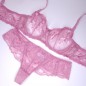 Lilac Elegance: Satin & Lace Underwire Bra for Men