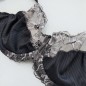 Noir Allure: Satin Mesh Underwire Bra for Men