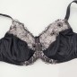 Noir Allure: Satin Mesh Underwire Bra for Men