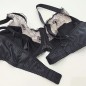 Noir Allure: Satin Mesh Underwire Bra for Men