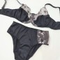 Noir Allure: Satin Mesh Underwire Bra for Men