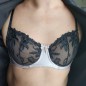 Flirty Pink Satin: Pink and Black Men's Underwire Bra