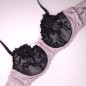 Flirty Pink Satin: Pink and Black Men's Underwire Bra